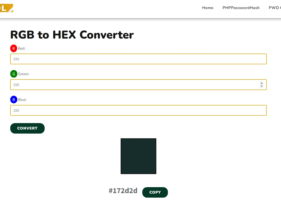 Newfreetool rgb to hex converter
